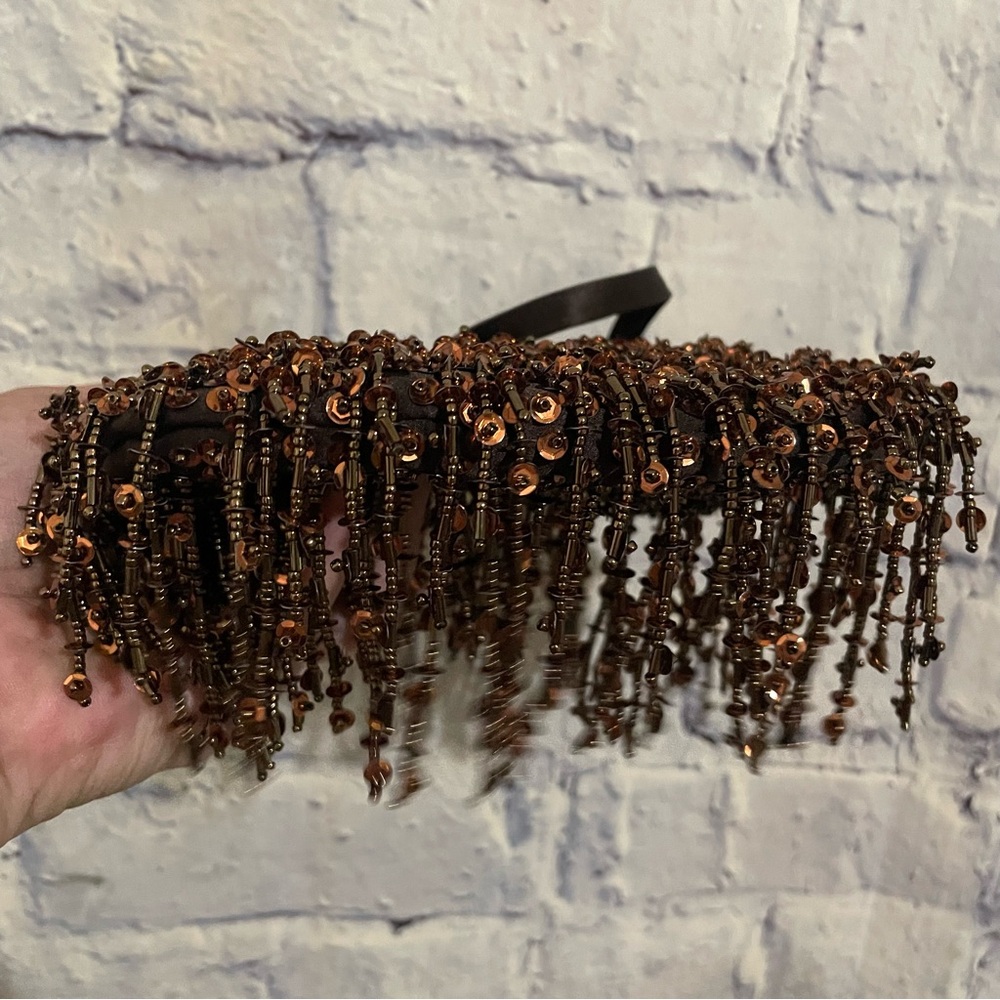 Vintage 70’s Lillie Rubin Beaded Sequin Fringe Art Deco Gatsby Flapper Purse - Picture 11 of 12